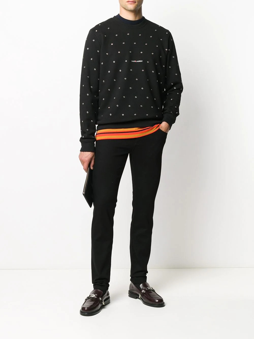 logo-print eyelet-embellished sweatshirt - 2