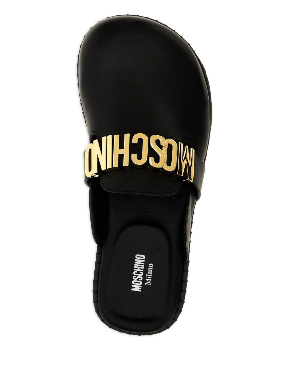 logo-plaque leather mules - 4