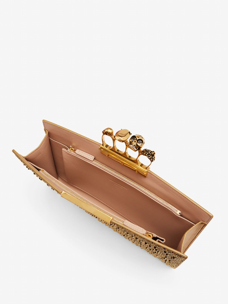 Women's Jewelled Flat Pouch in Gold 4