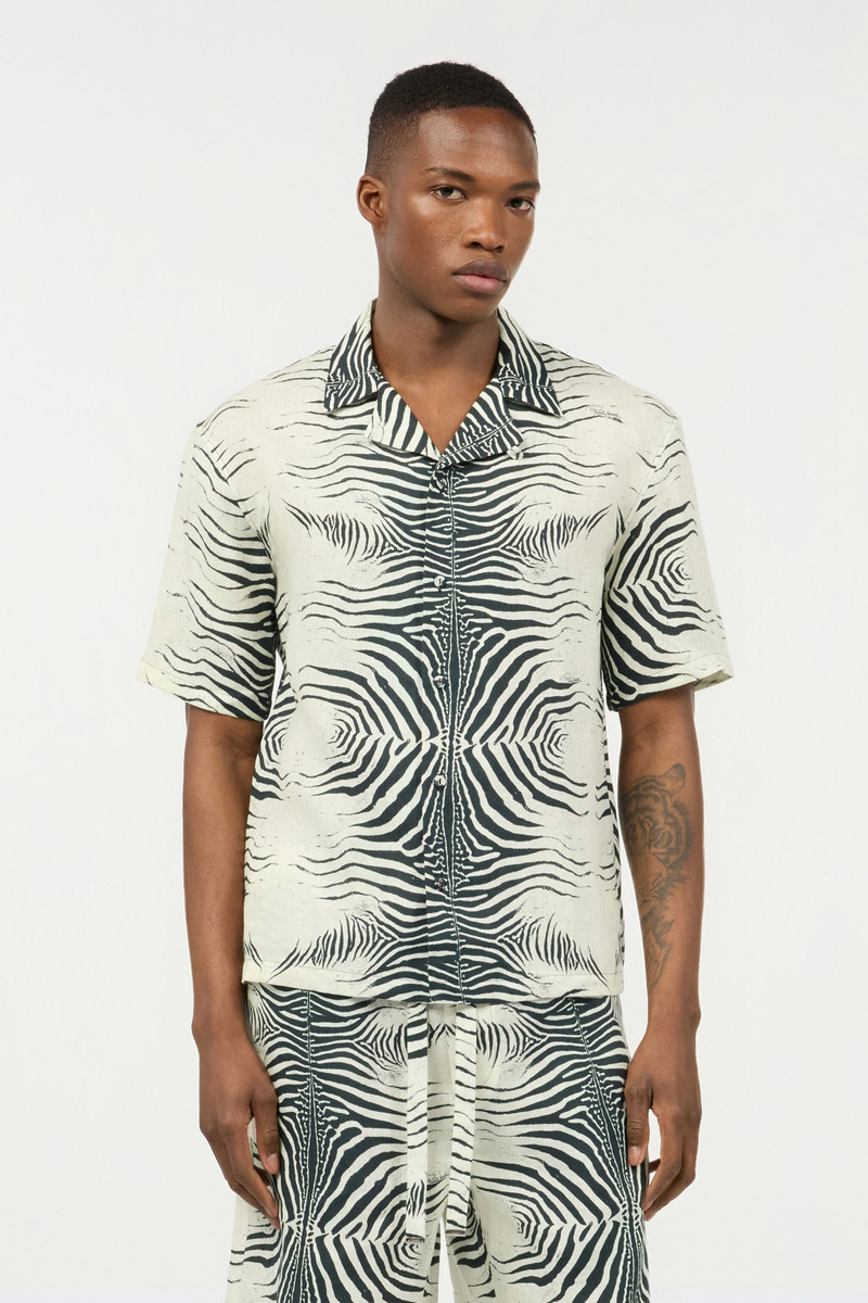 Linen Shirt With Mini Zebra Print 3