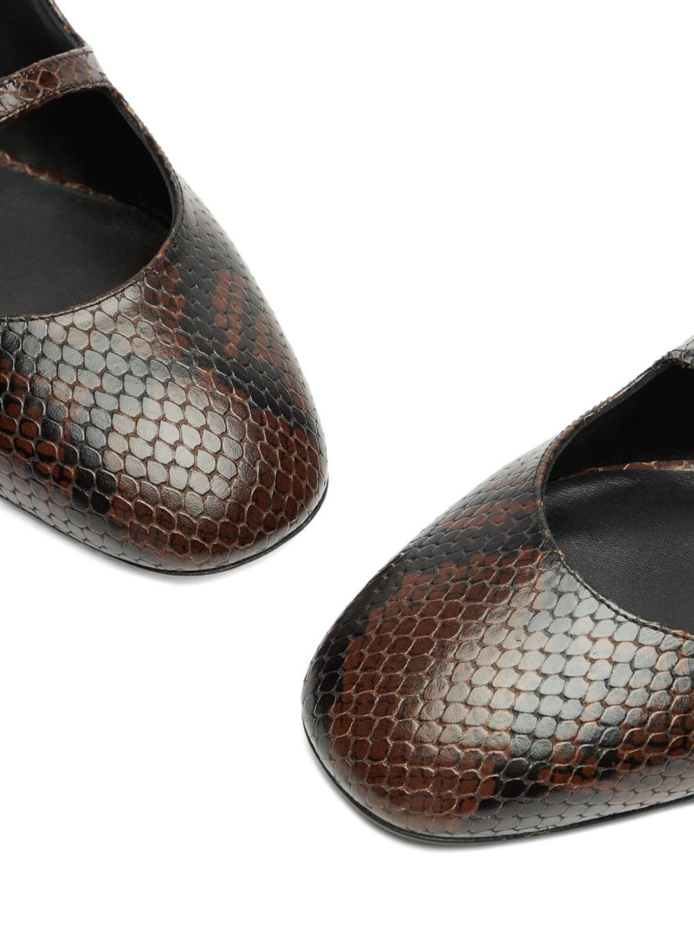 snakeskin slingback flat pumps - 4