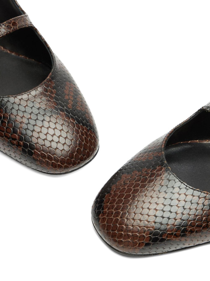 snakeskin slingback flat pumps 4