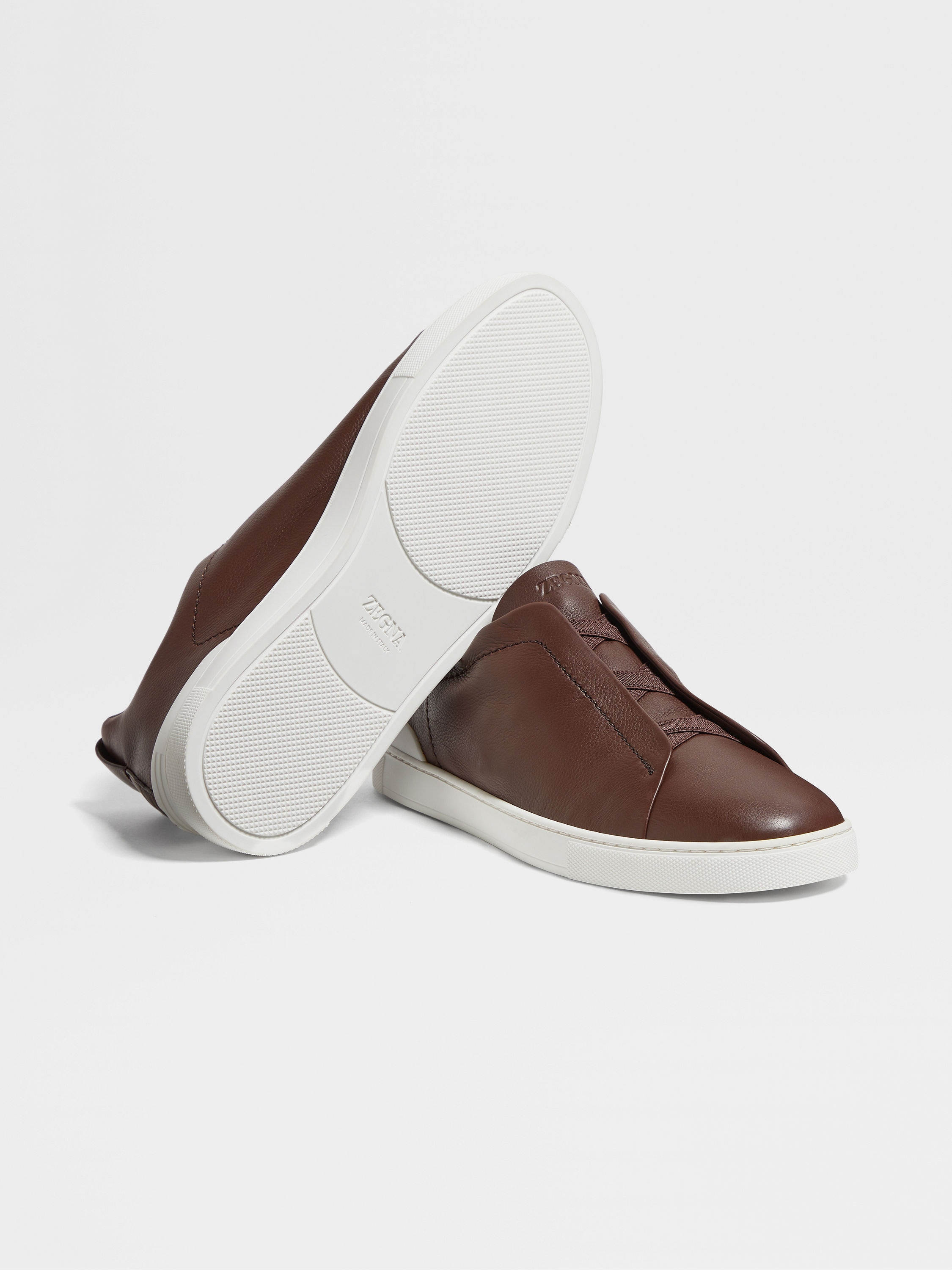 REDDISH BROWN TRIPLE STITCH™ SECONDSKIN SNEAKERS - 5