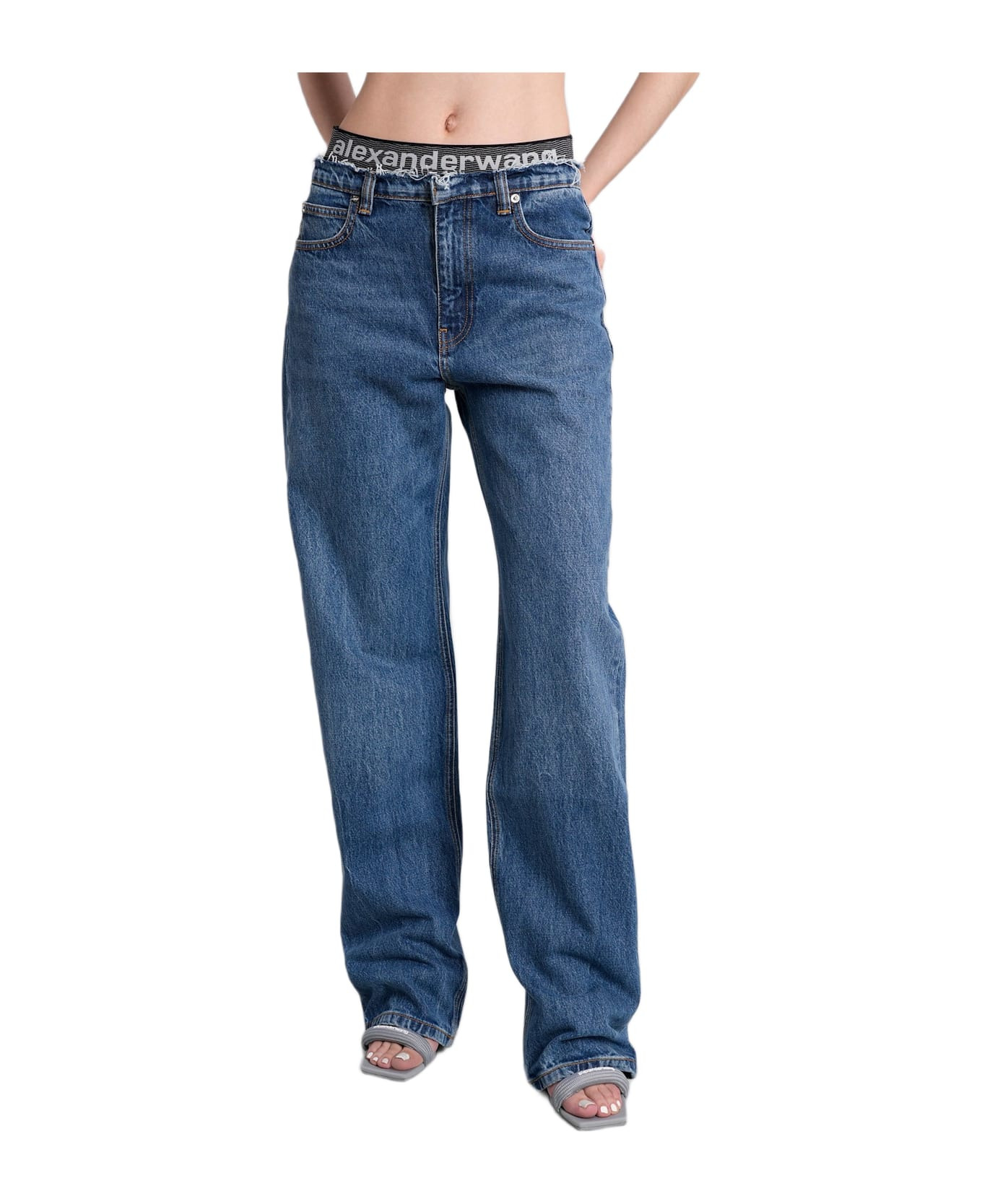 Jeans In Blue Cotton - 1