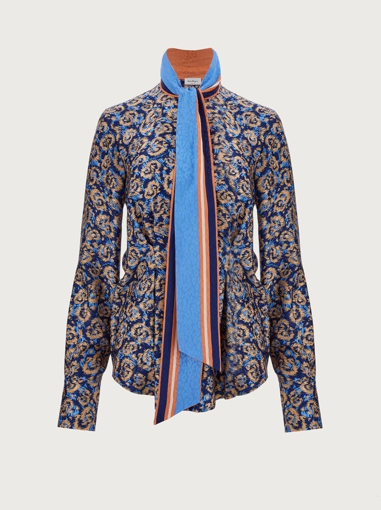 SILK SHIRT WITH SASH - 1