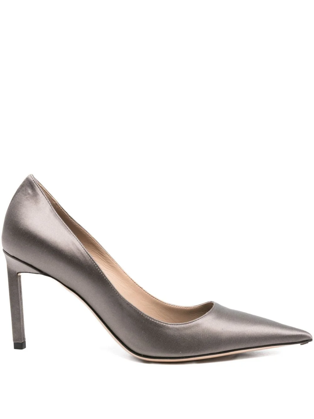85mm pointed-toe satin pumps - 1