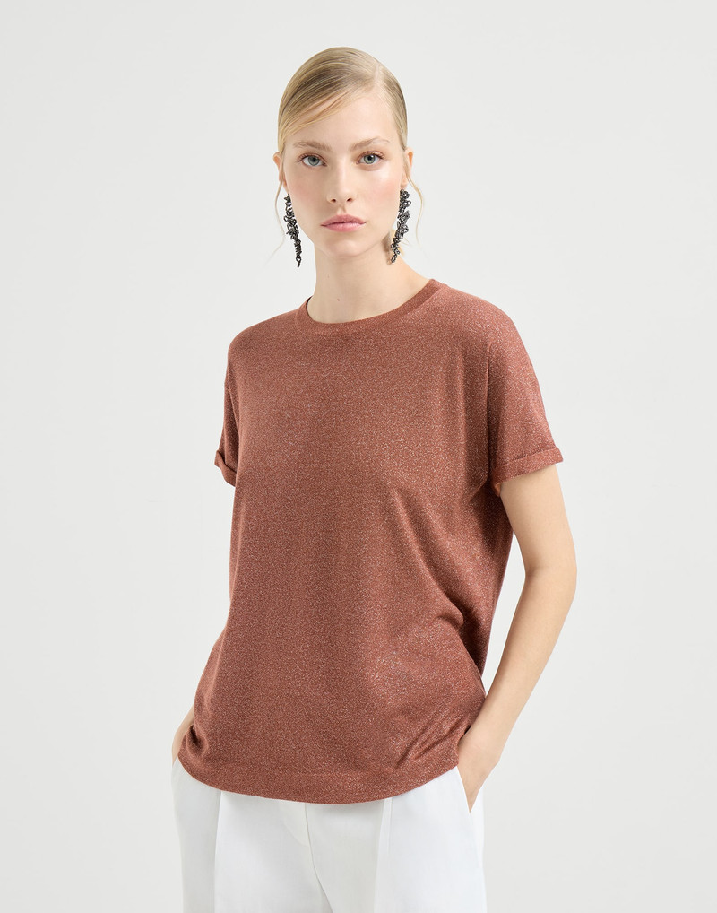 Sparkling cashmere and silk lightweight knit T-shirt 2