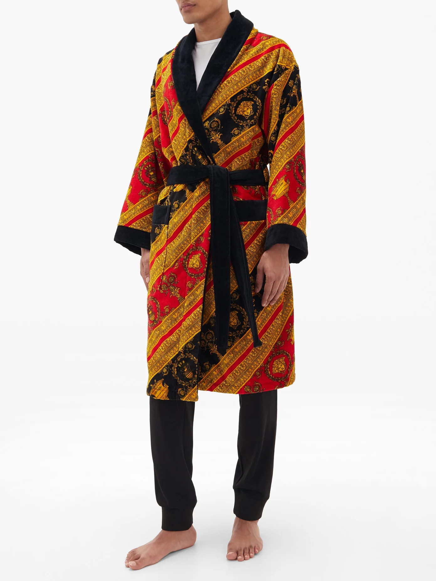 Baroque-print cotton bathrobe - 2