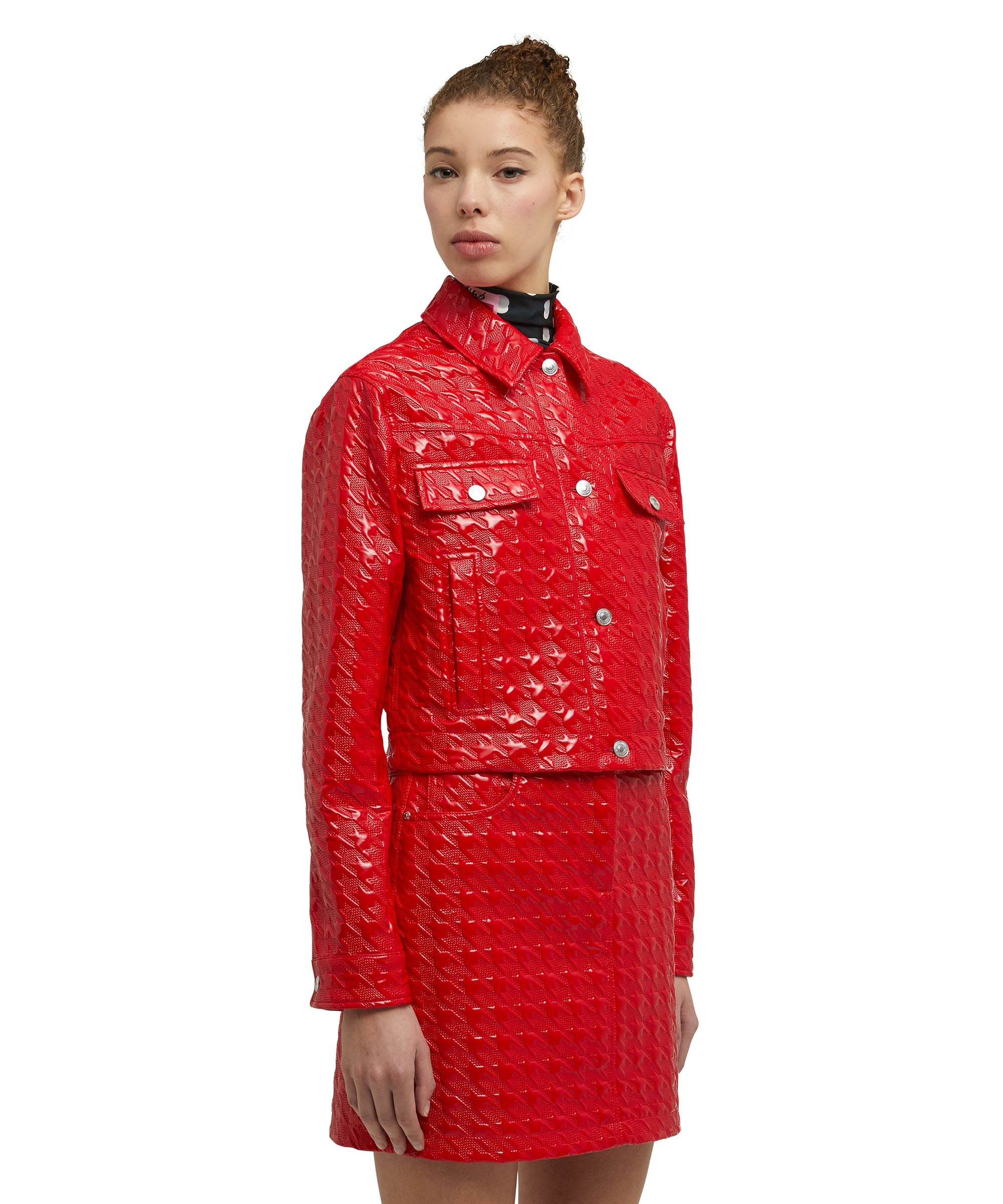 Jacket with "Embossed Houndstooth Check Vinyl" - 3