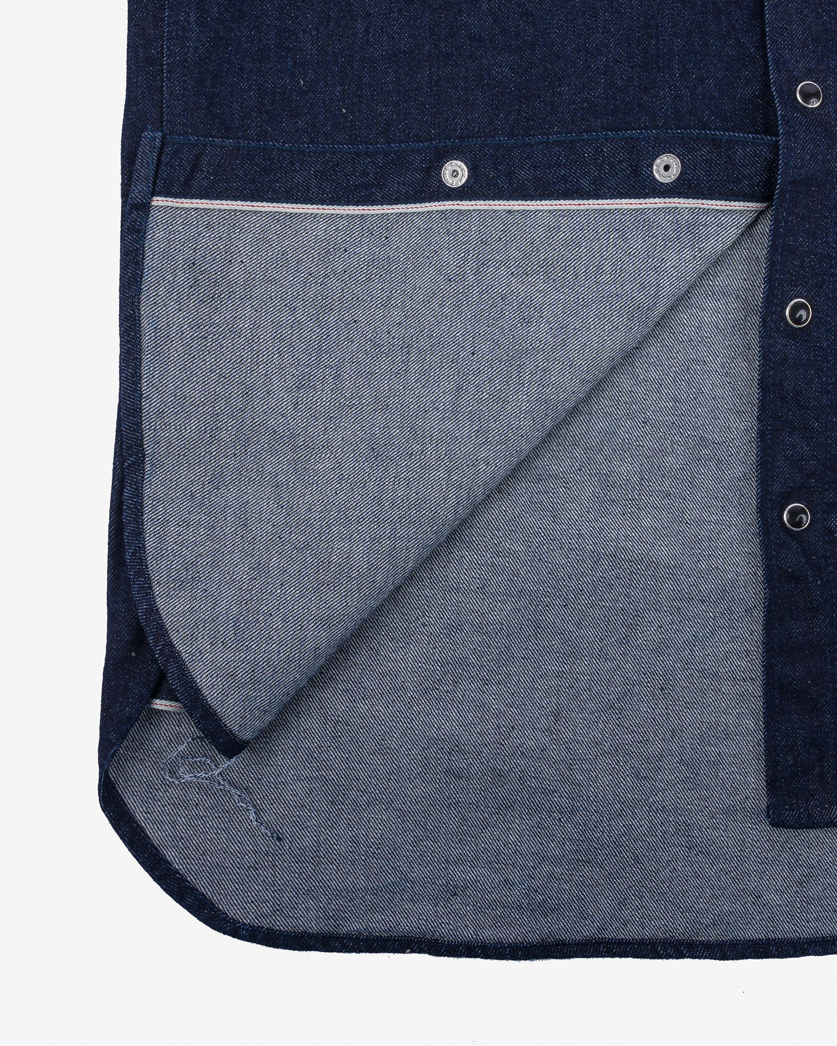 IHSH-33-T 12oz Selvedge Denim Western Shirt With Tonal Stitching - Indigo - 18