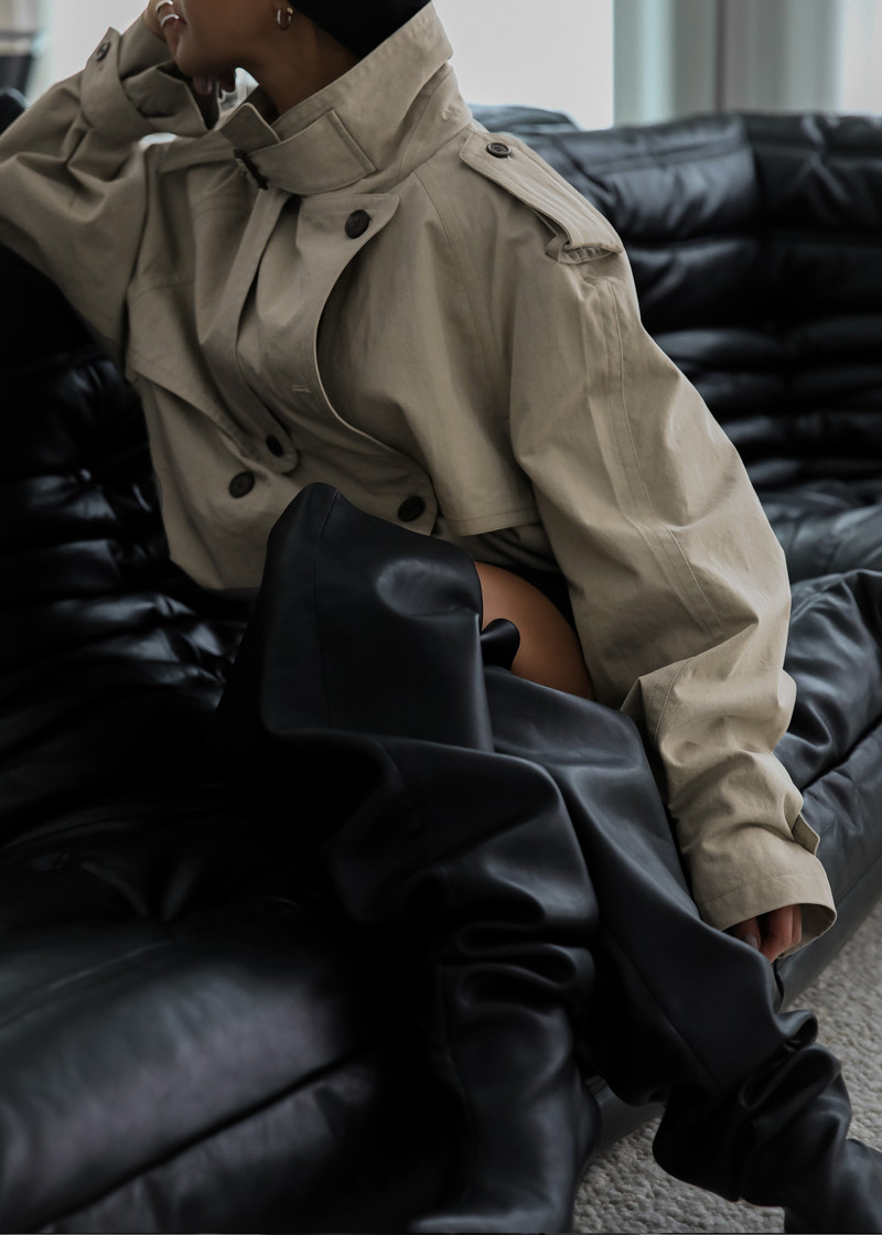 Mads Cropped Trench - Beige 14