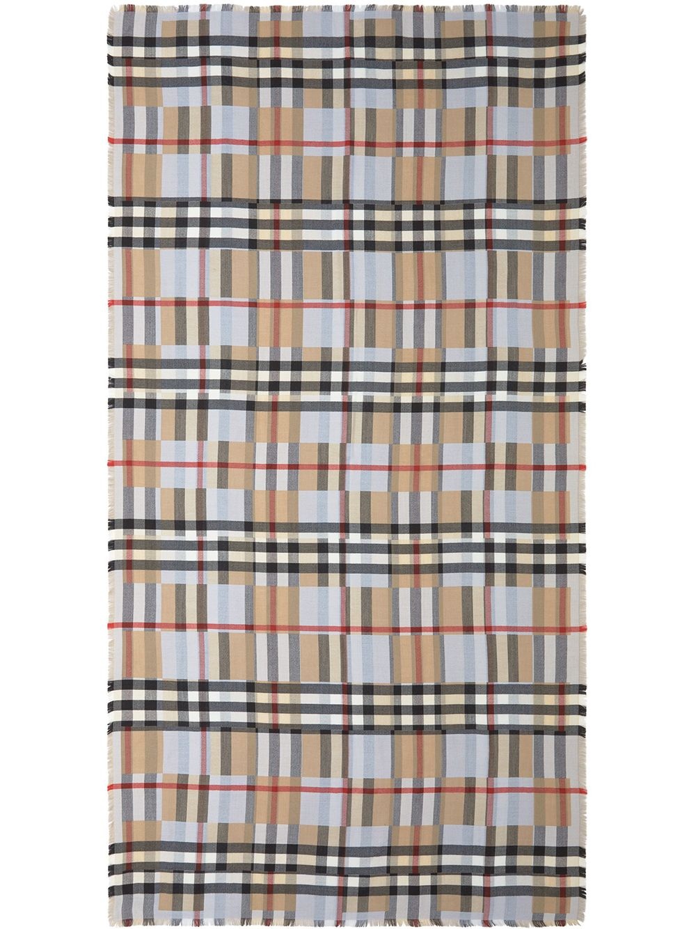 checker-print cashmere scarf - 1