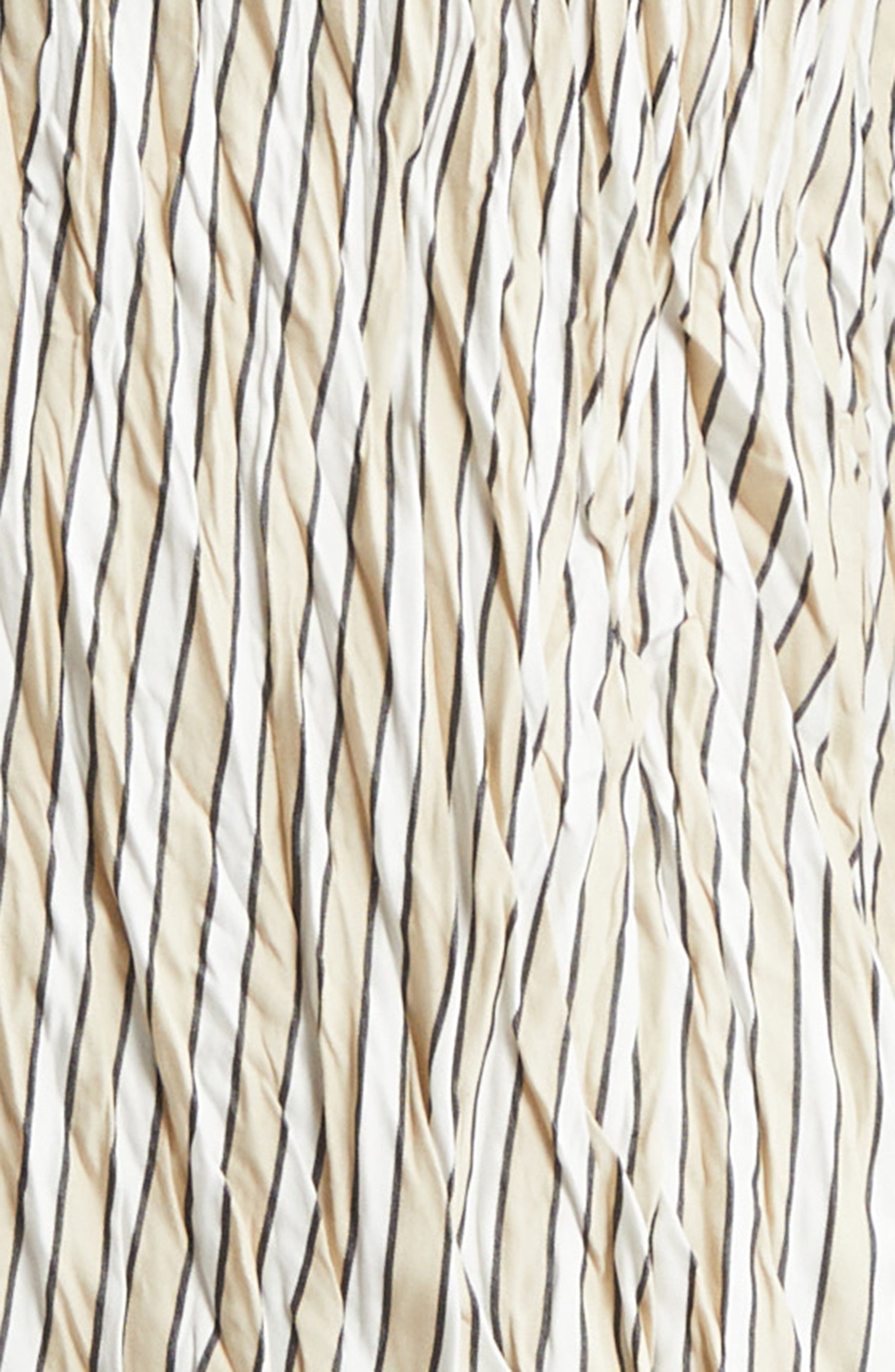 Bottega Veneta Crushed Technical Cotton Poplin Button-Up Shirt in 8773 Beige/White/Black at Nordstro - 7