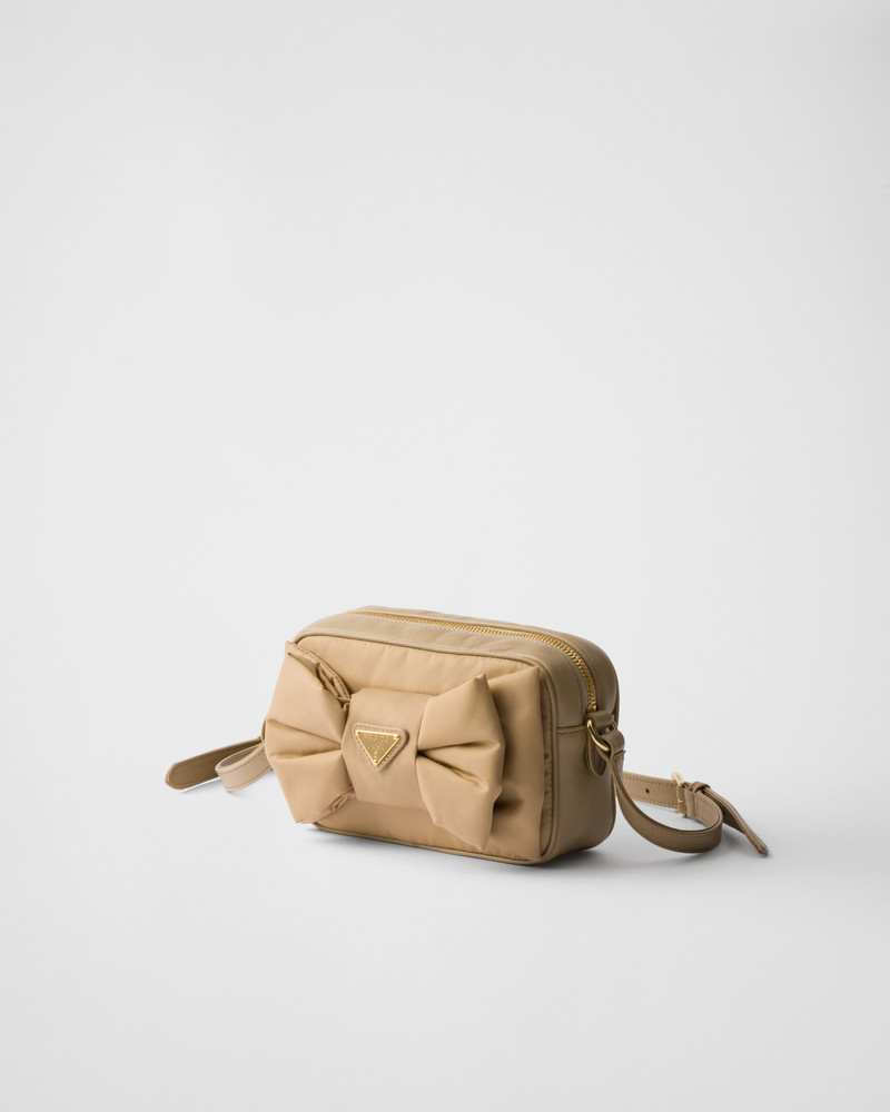 Prada Re-Nylon and nappa leather mini shoulder bag with bow outlook