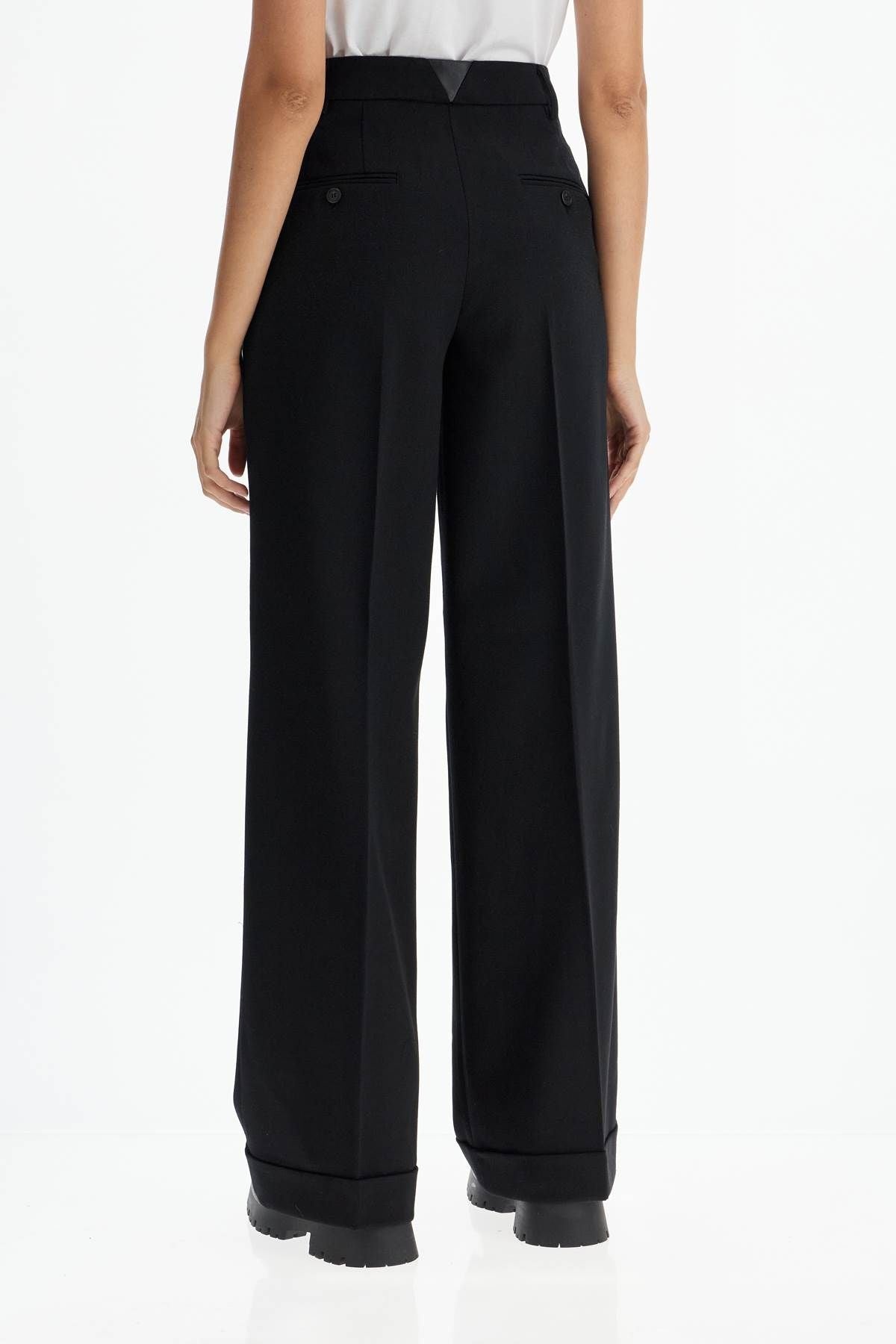 TWILL WIDE-LEG TROUSERS IN PAL - 4