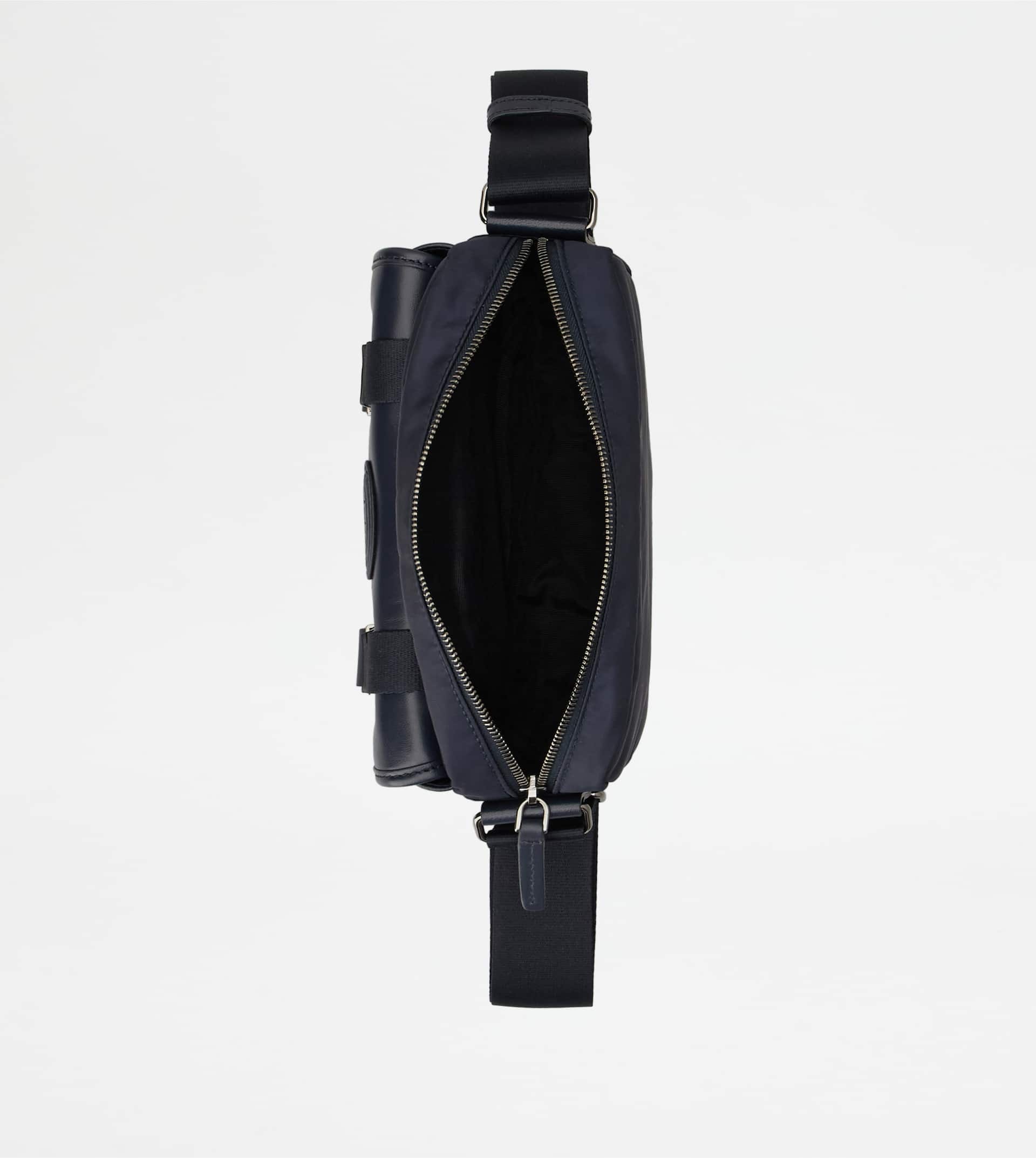 MESSENGER BAG IN FABRIC AND LEATHER MINI - BLUE - 4