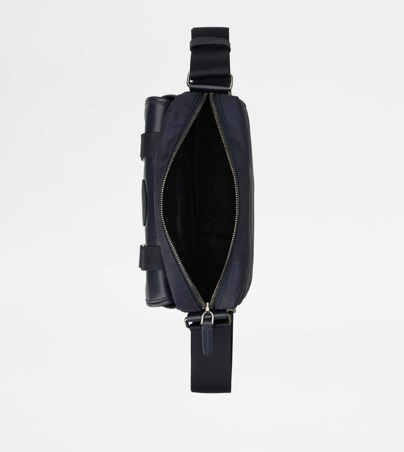 FABRIC AND LEATHER MINI의 MESSENGER 부대 - 푸른 4