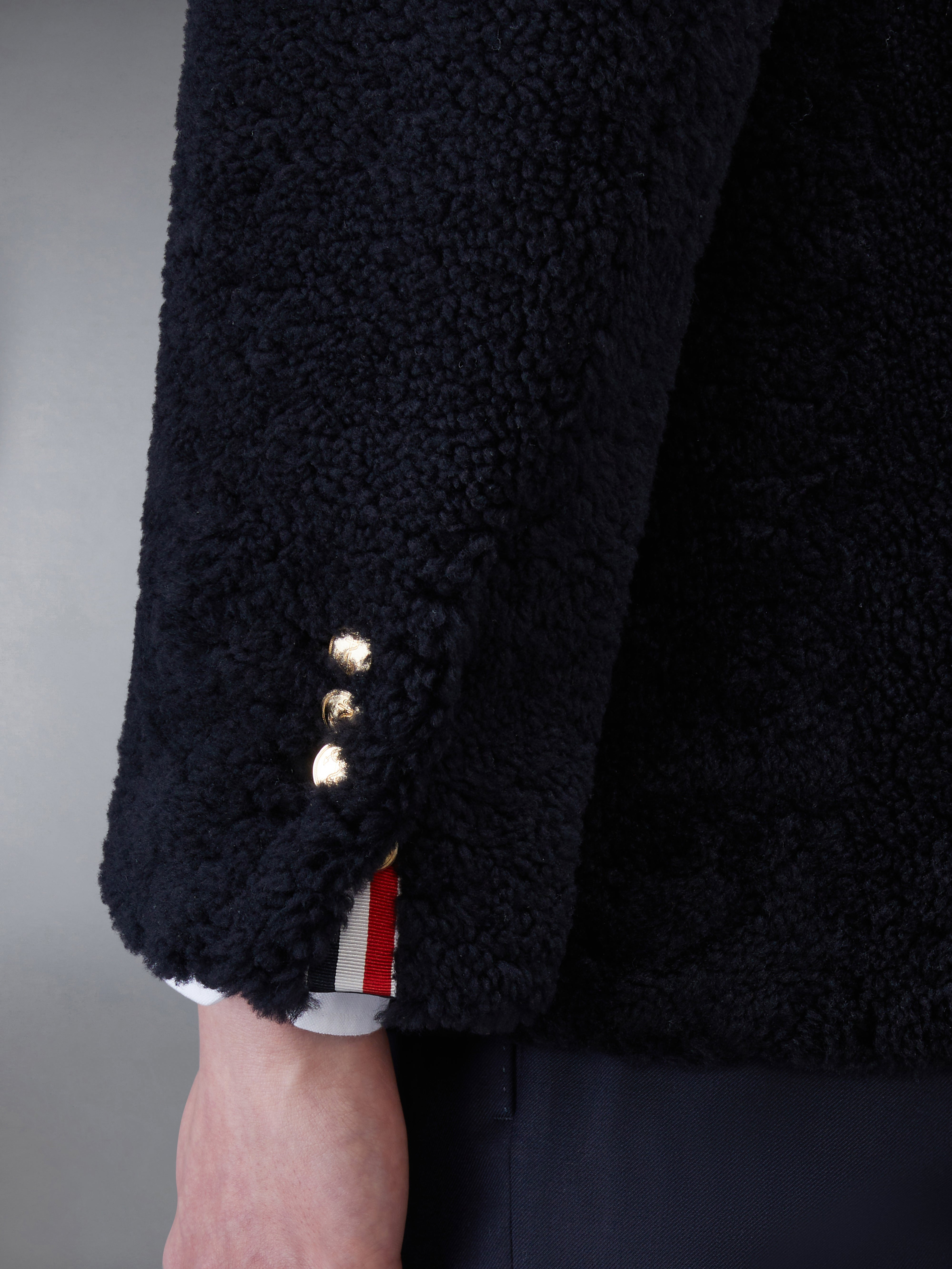 Shearling 4-Bar Peacoat - 5