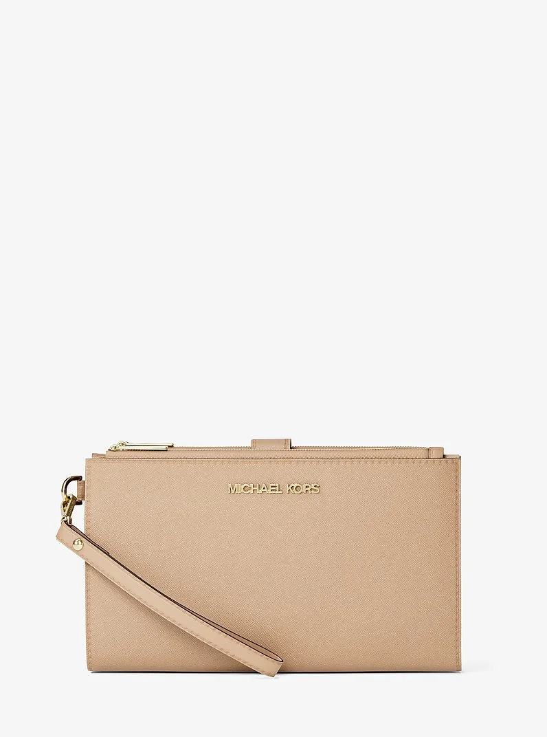Jet Set Large Leather Smartphone Wristlet Wallet - 1