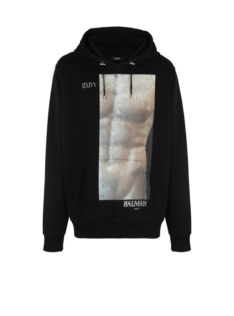 Statue print hoodie - 1