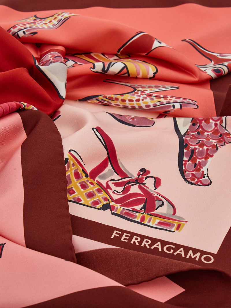 FERRAGAMO Genio print silk scarf outlook