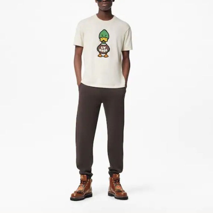 Men's LOUIS VUITTON x NIGO2 Crossover LV2 SS22 Cartoon Printing Cozy Short Sleeve White RM221M-F96-H - 2