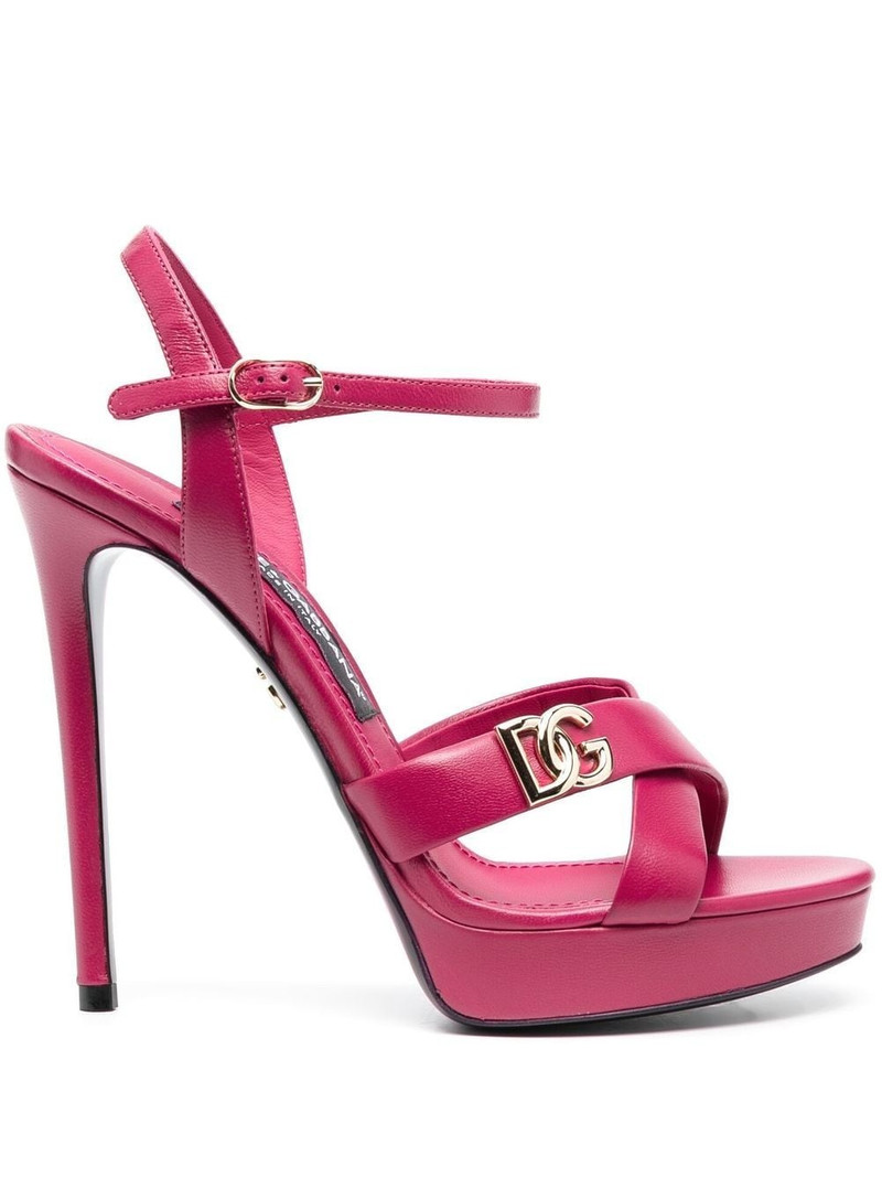 logo-plaque platform sandals 1