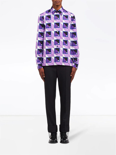 Prada square geometric pattern shirt outlook