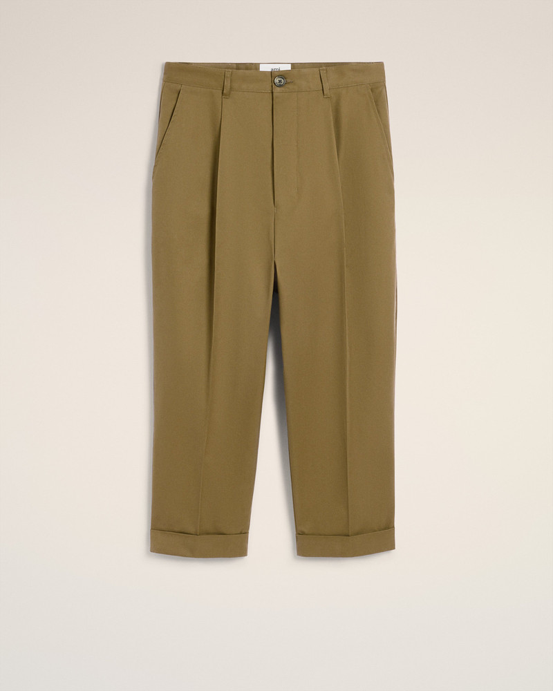 GREEN COTTON CARROT OVERSIZED TROUSERS 1