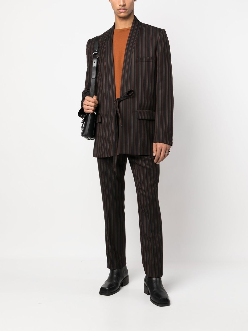 striped tailored wool trousers - 2