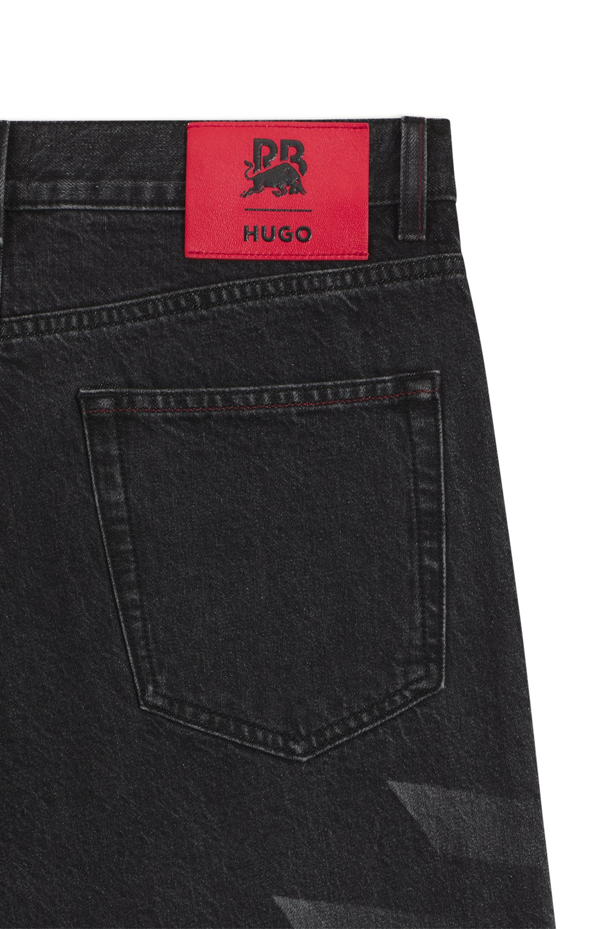 HUGO X RB RELAXED-FIT JEANS WITH LASERED PATTERN - 6