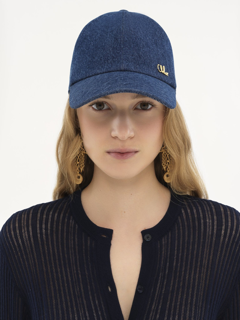 Chloé THE CHLOÉ ICONIC CAP IN DENIM outlook