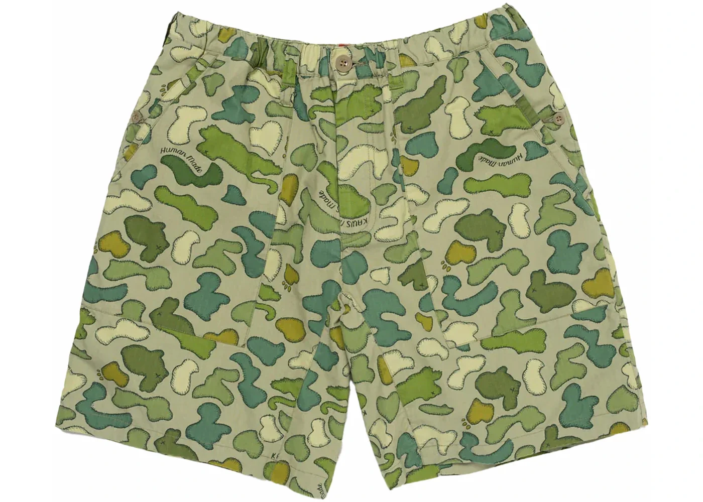 Human Made x KAWS Made Camo Shorts Olivedrab - 1