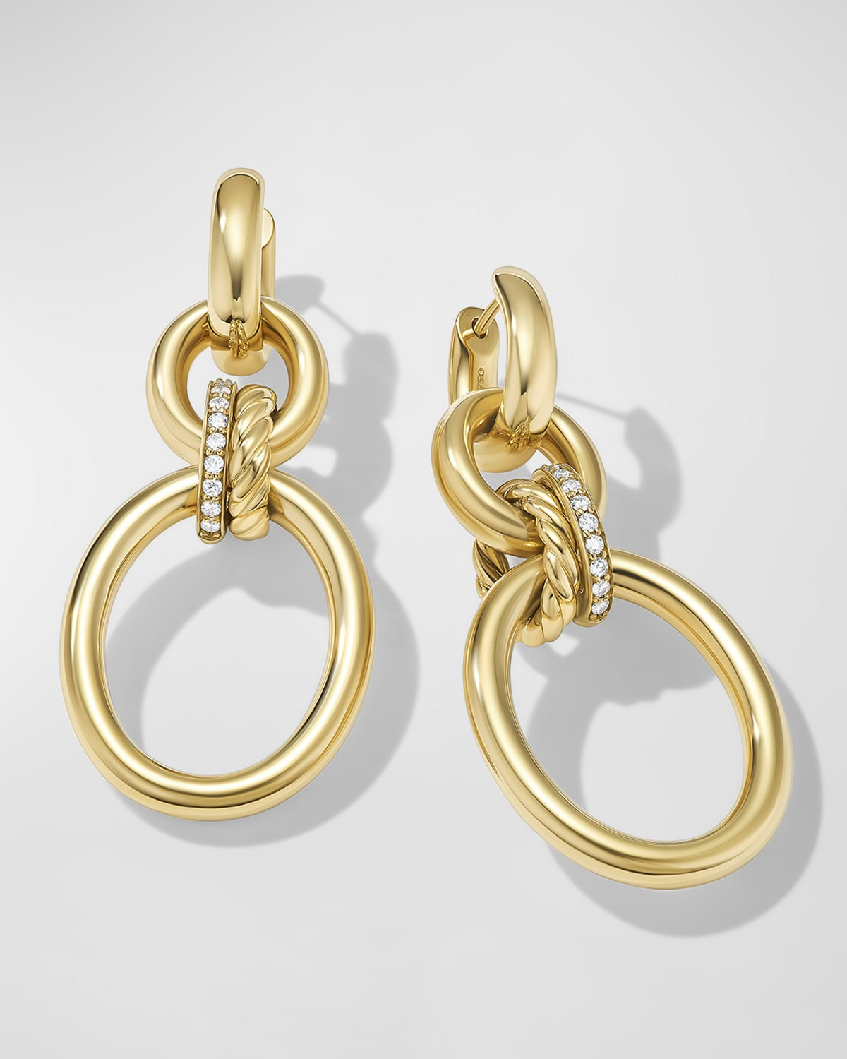 Mercer Earrings with Diamonds in 18K Gold, 50mm - 2