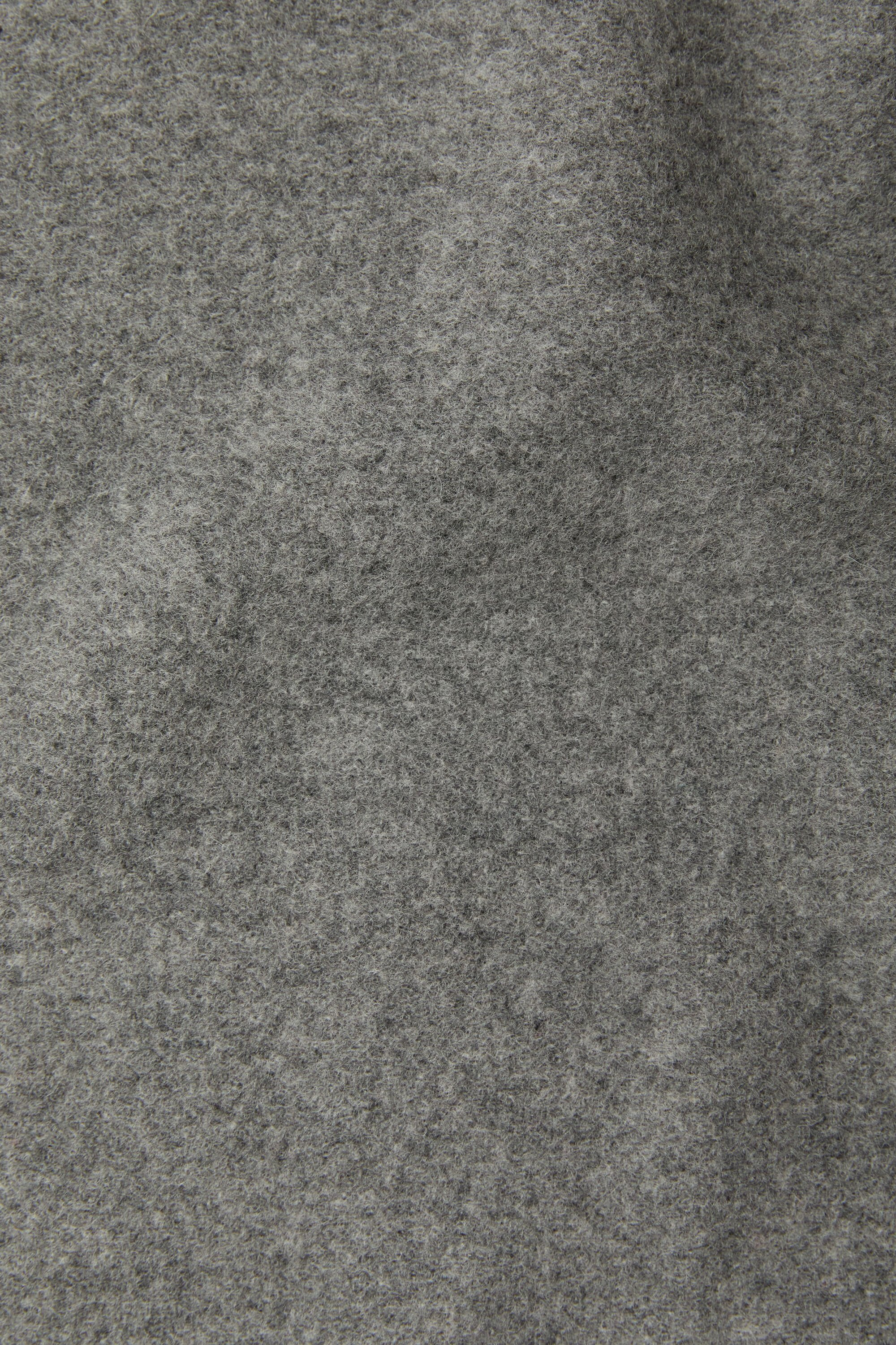 Fringe wool scarf - skinny - Grey Melange - 5