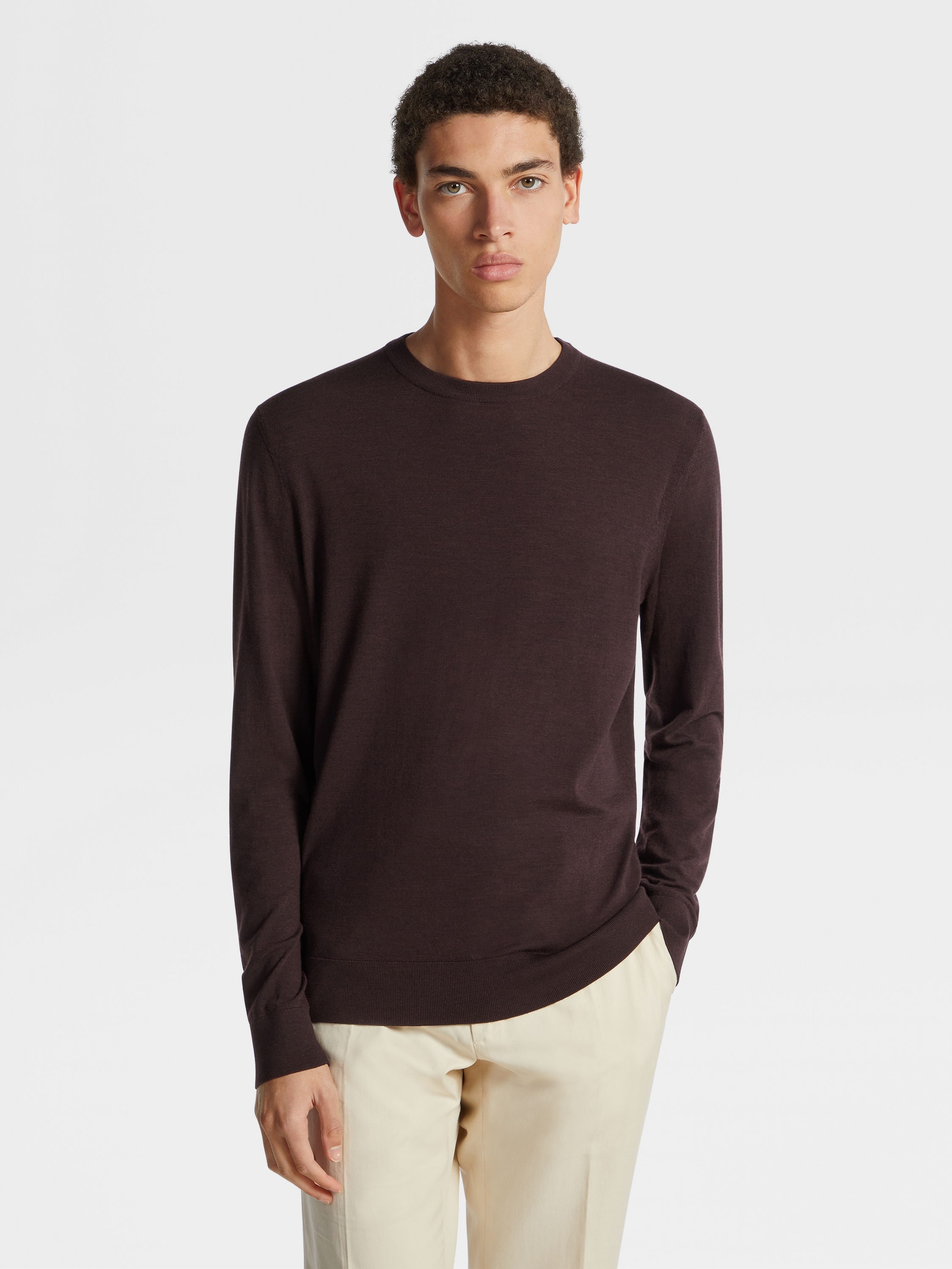 BURGUNDY 12MILMIL12 WOOL CREWNECK - 5