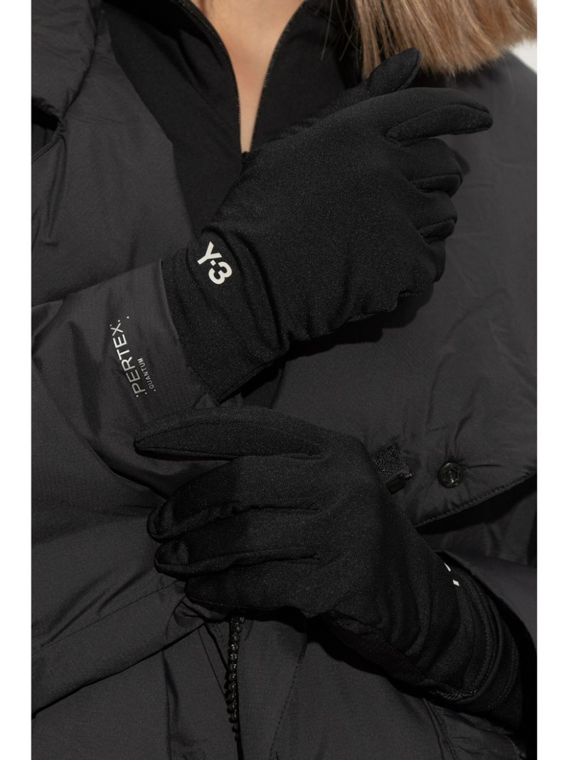 Y-3 logo print gloves outlook