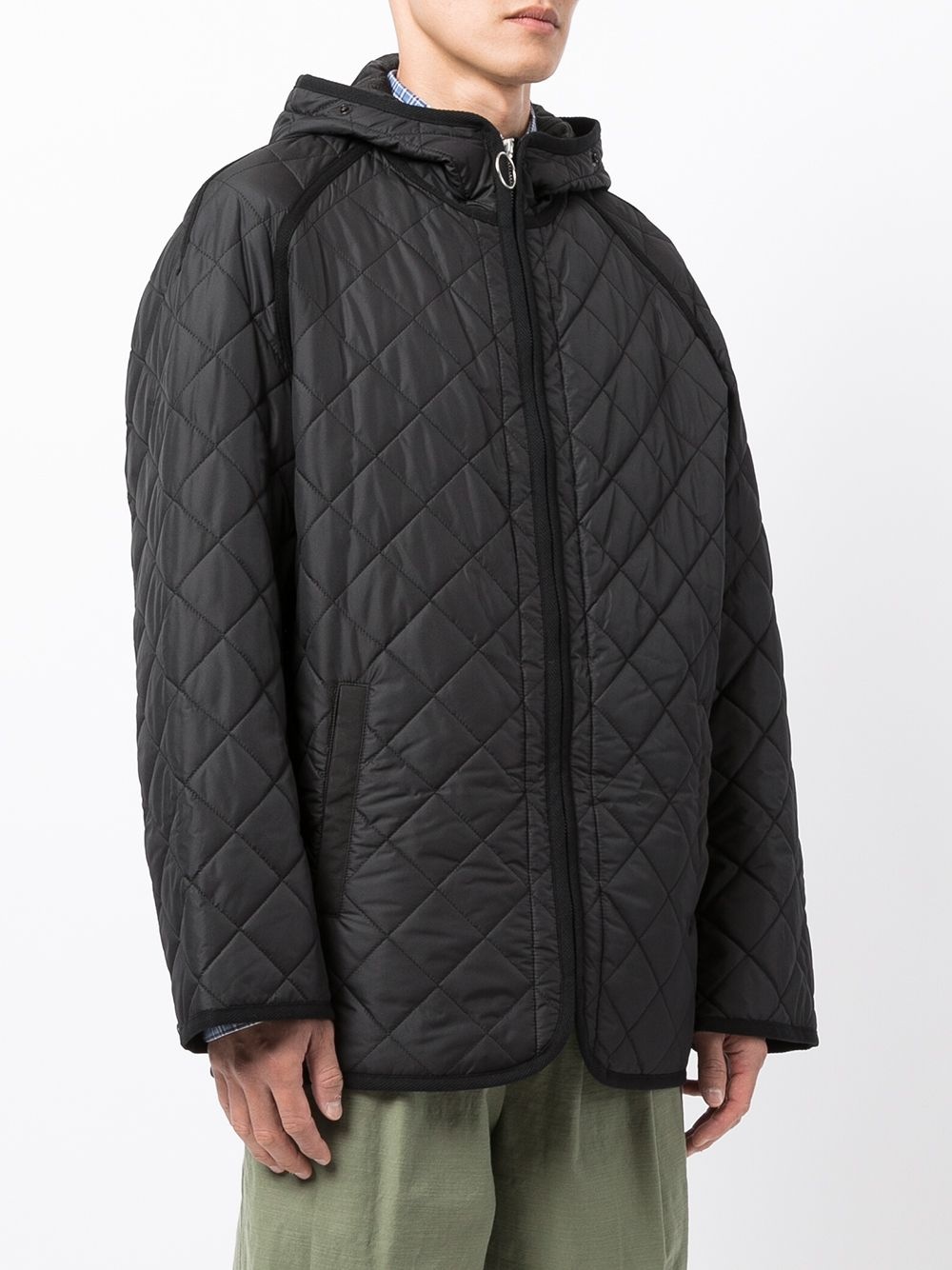 diamond-quilted bomber jacket - 3