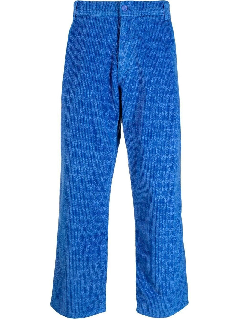 graphic-print corduroy trousers 1