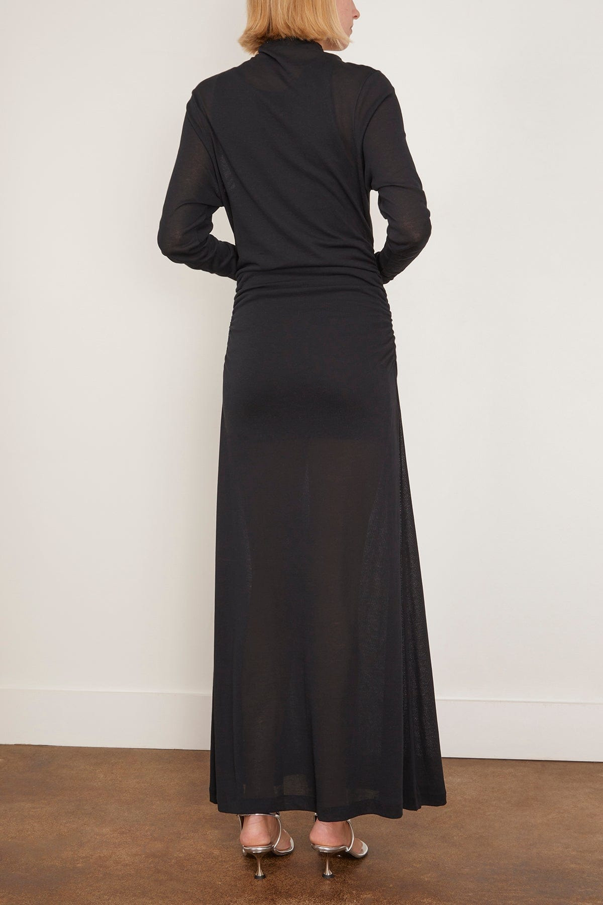 Stage Sheer Organic Cotton Layered Dress in Black - 4