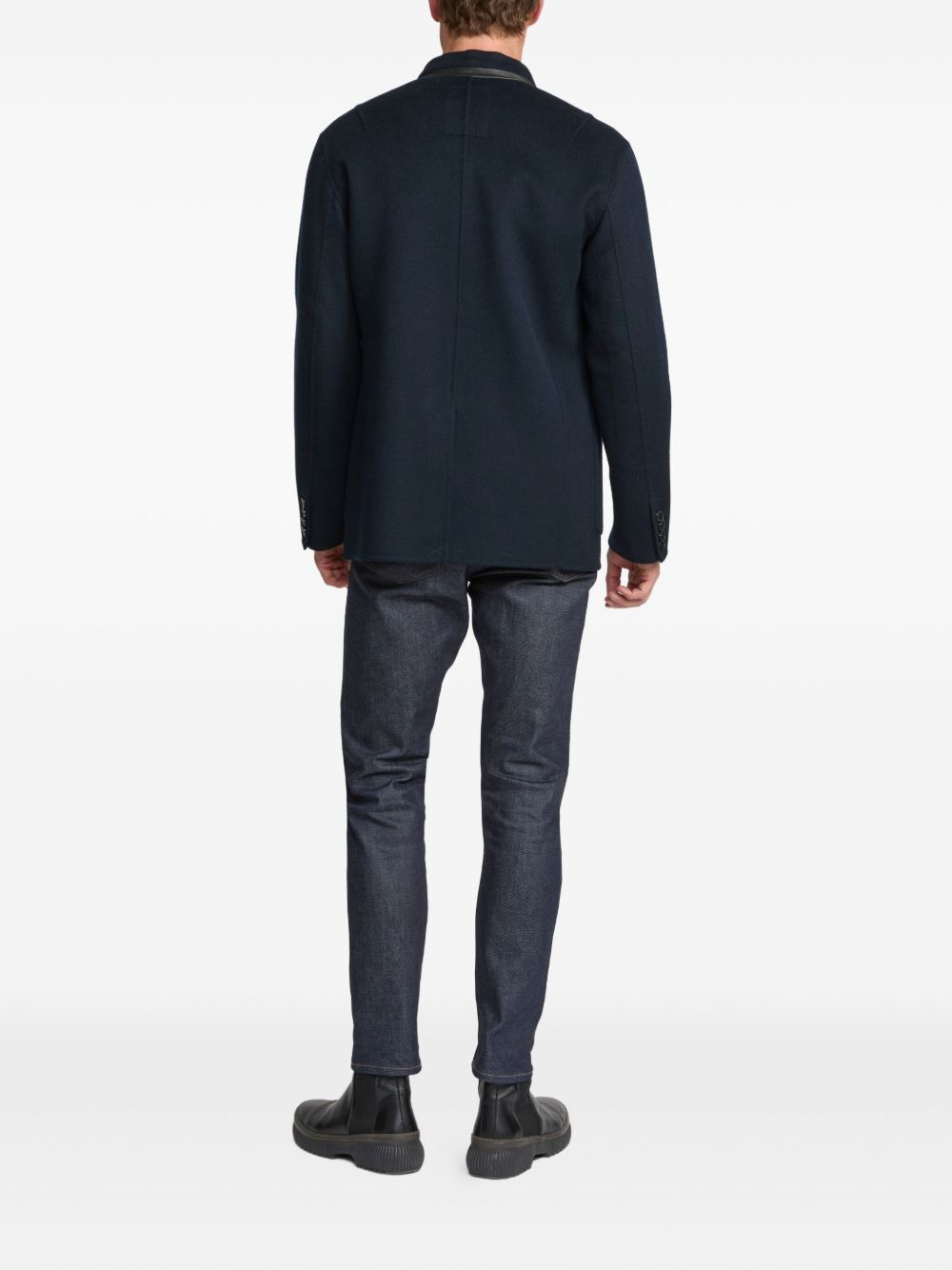 wool cashmere high-neck blazer - 3