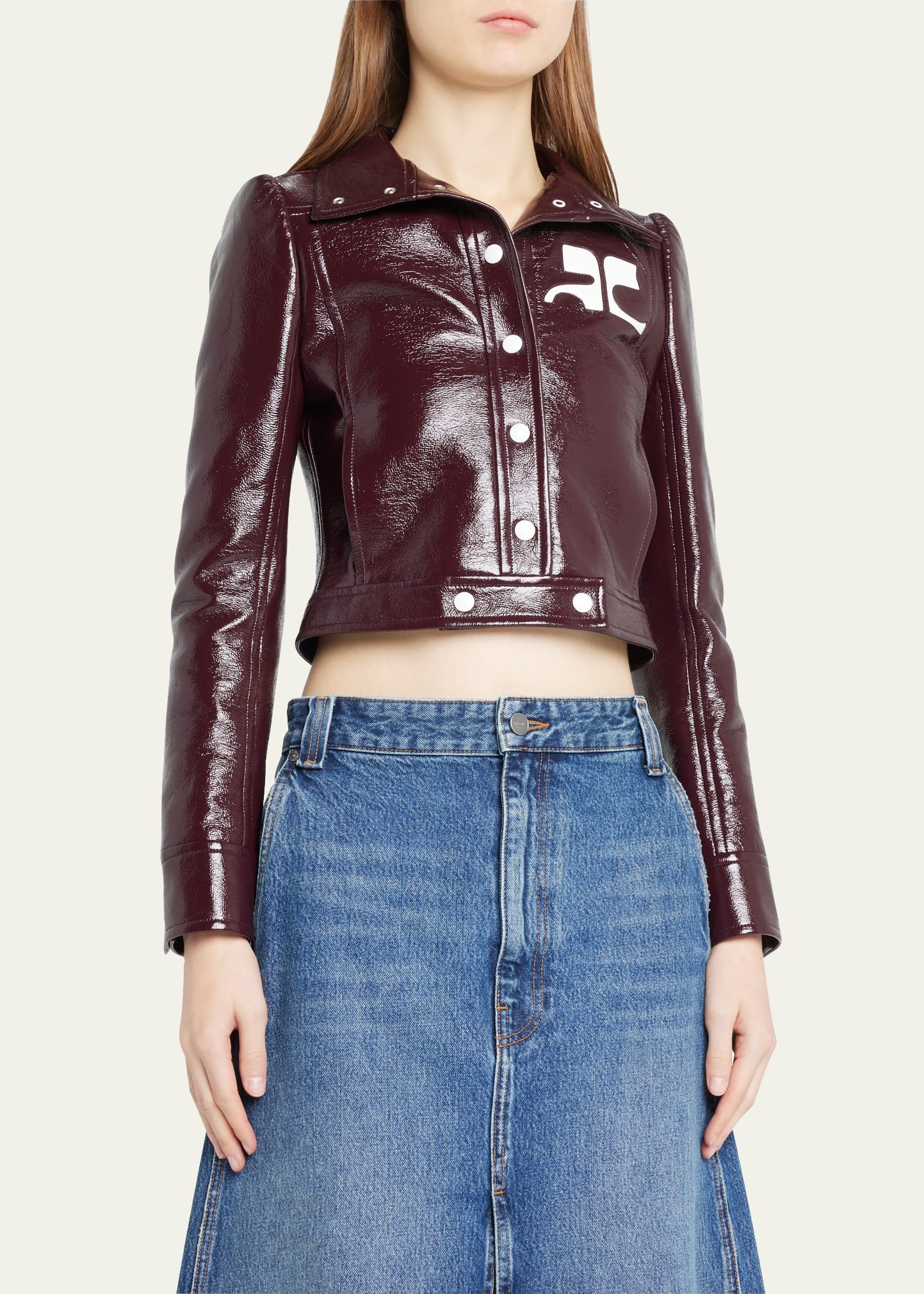Textured Vinyl Crop Jacket - 3