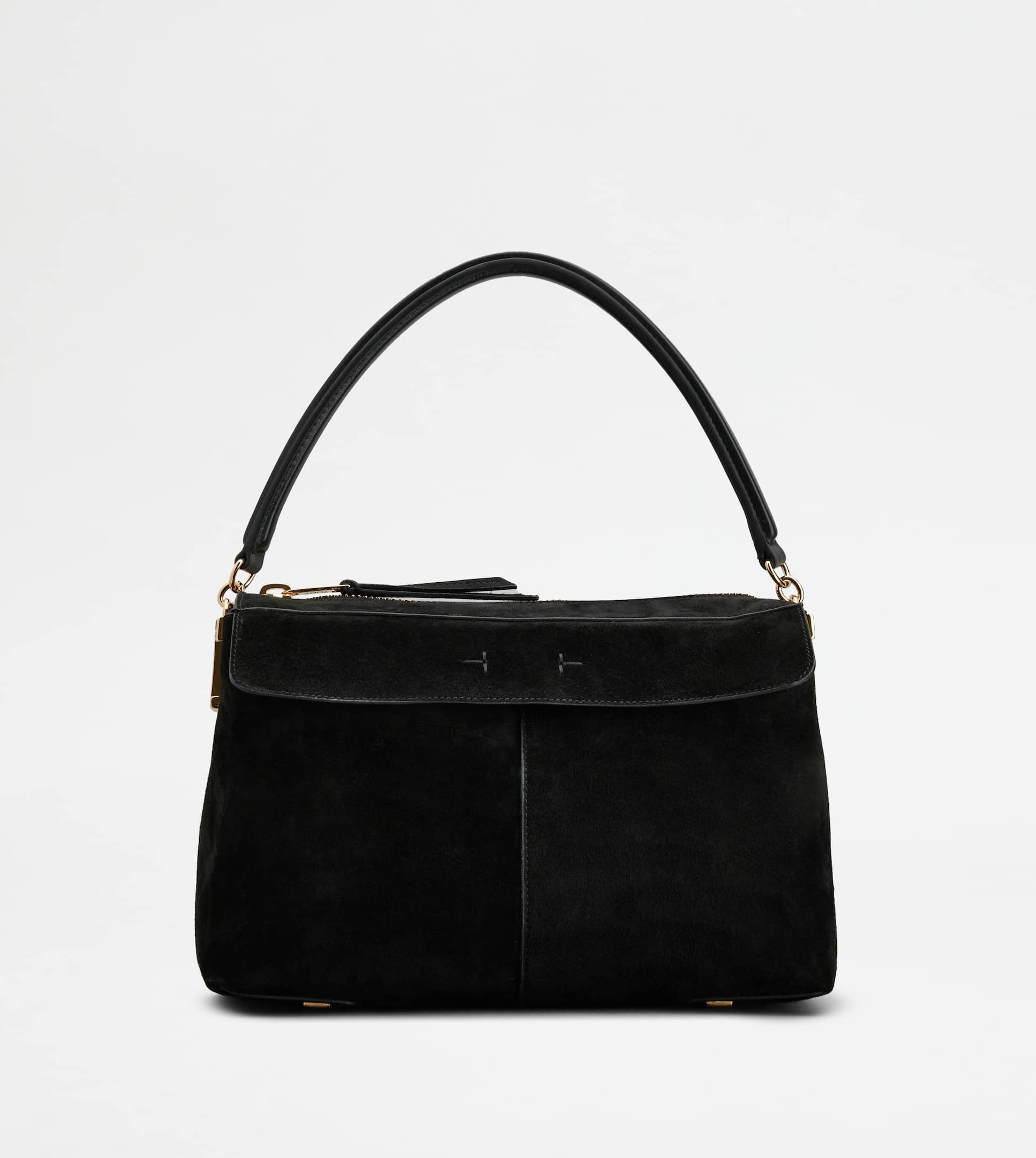 TOD'S T CASE BAULETTO IN SUEDE SMALL - BLACK - 1