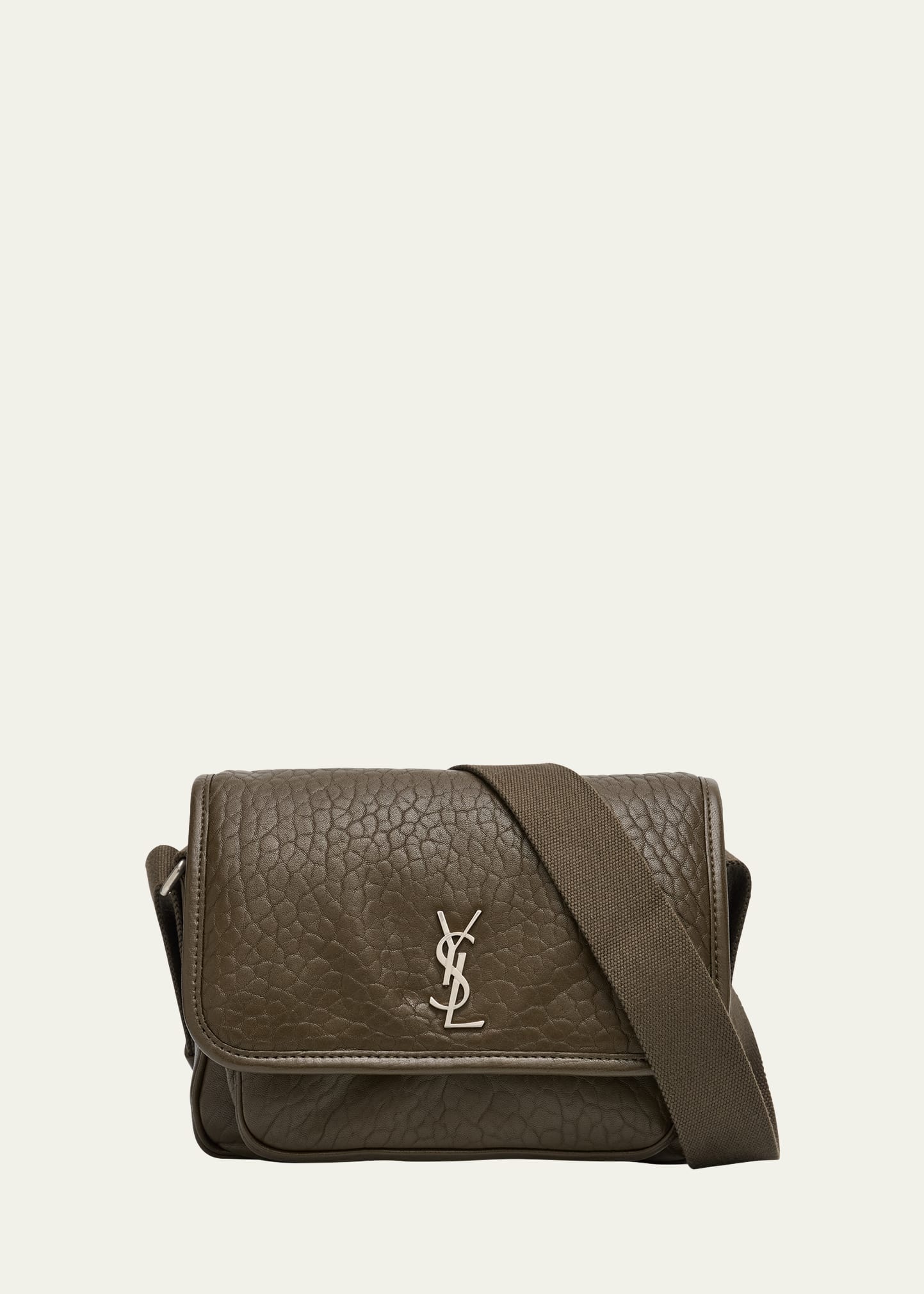 Men's Niki Small Messenger Bag in Grained Lambskin - 1