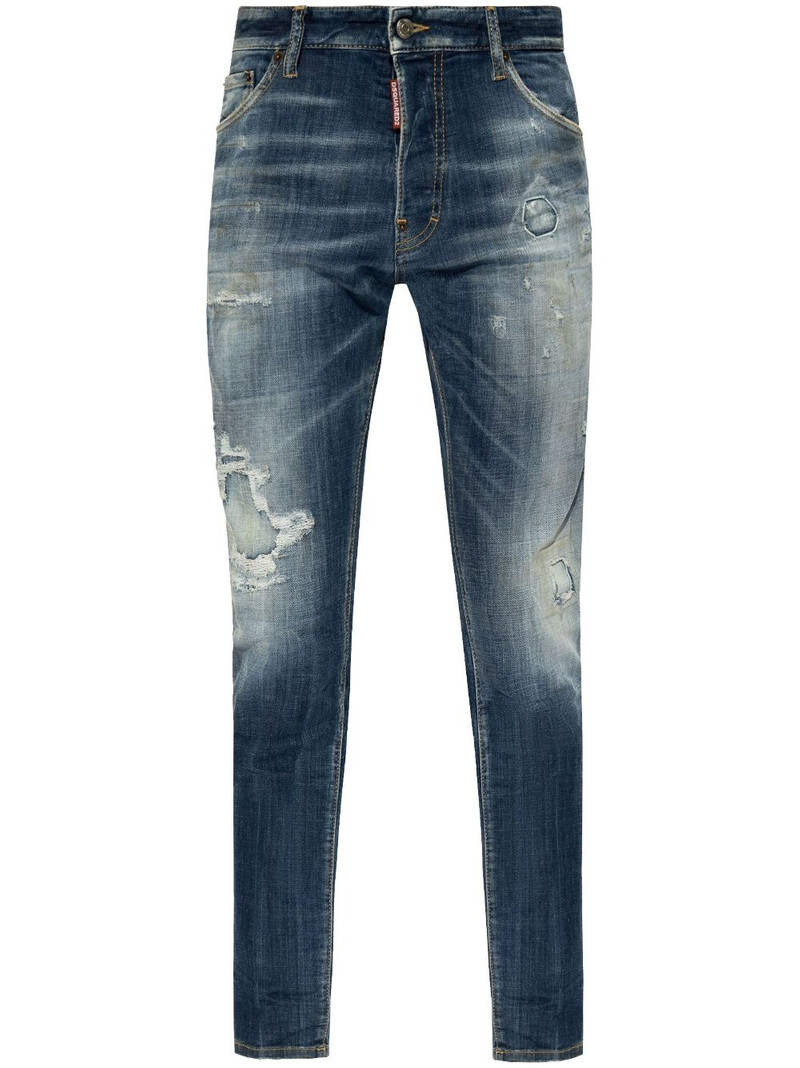 distressed slim-cut jeans 1