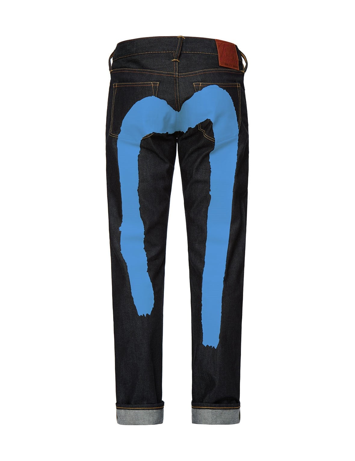Blue Brushstroke Daicock Slim Cropped-fit  Jeans - 18