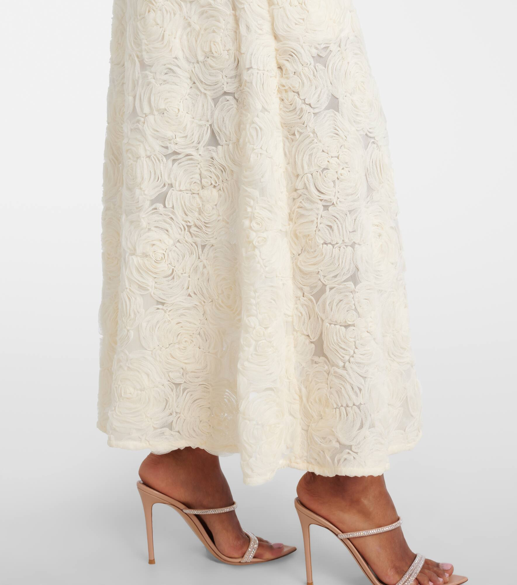 Floral mesh maxi dress - 5