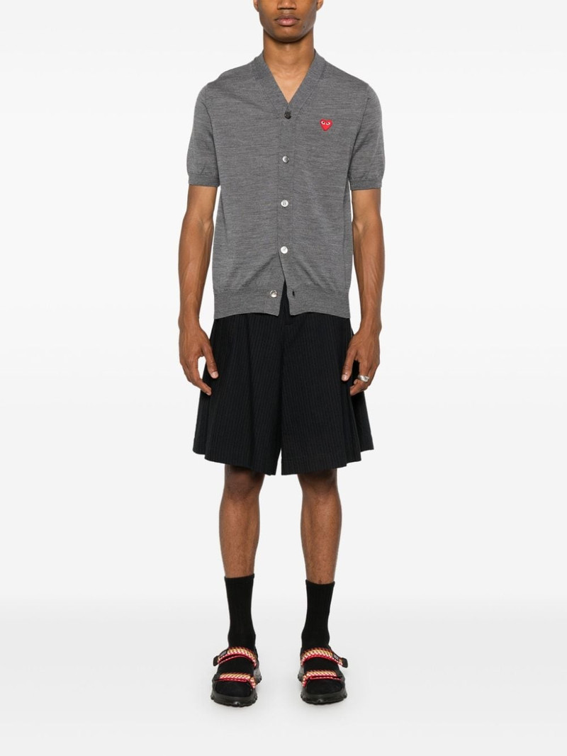 Comme des Garçons PLAY Heart-patch wool cardigan outlook