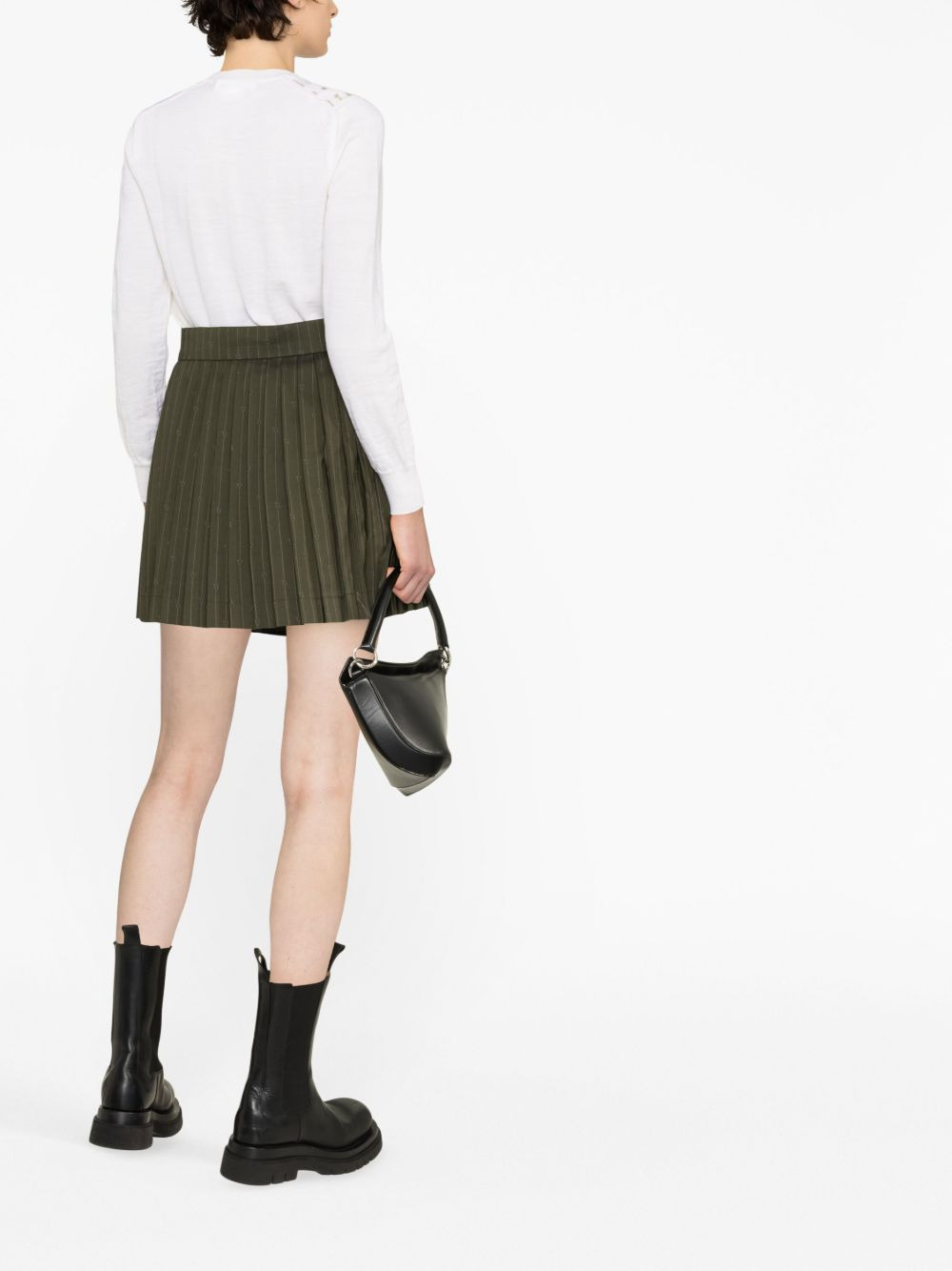 plaid appliqué knit top - 3