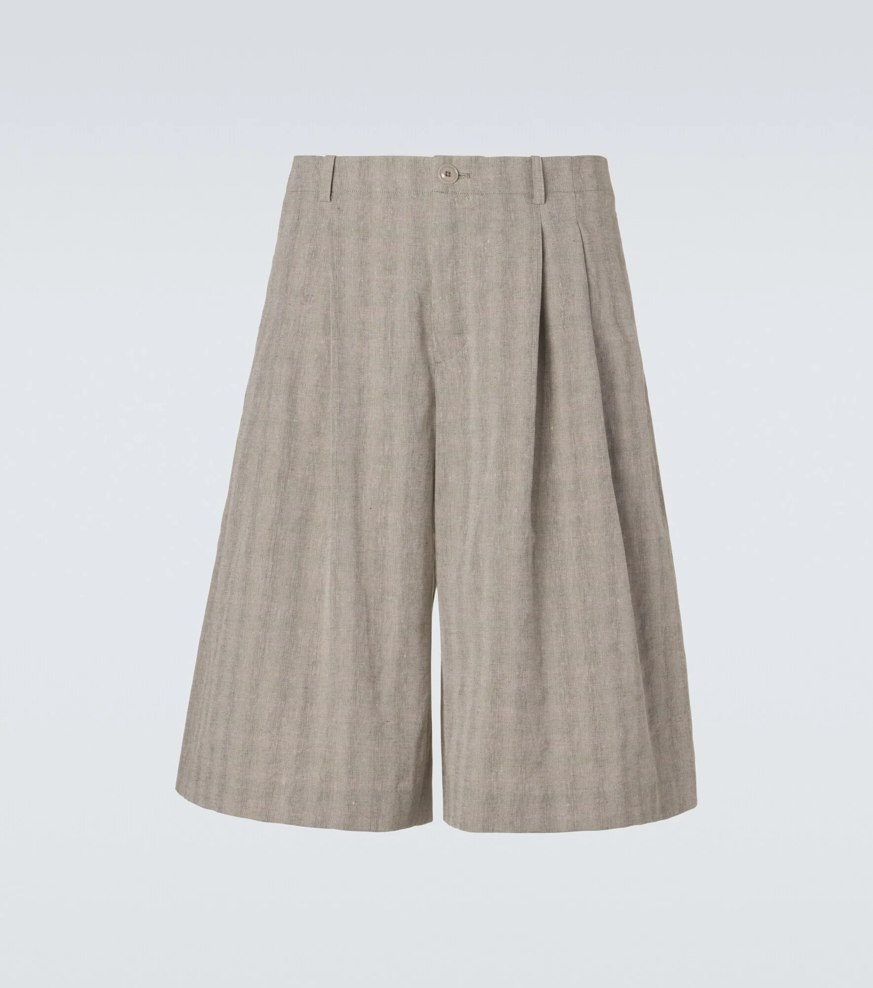 Split striped cotton and linen-blend capri pants - 1